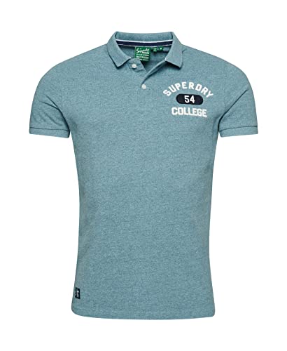 Superdry Herren Superstate Polohemd Wüstenhimmelblau Gesprenkelt L