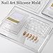 Nail Art Silicone Mold, Nail Decoration Silicone Mould, 3D Nail Art Carving Mold Templates for Precise Embossed Pattern, Nail Tools Nail Charms for Acrylic Nail DIY Craft (Moons & Stars)