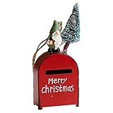 Amplia gama de aplicaciones] Las cajas de tarjetas de Navidad se pueden colgar fácilmente con cuerdas y agujeros y se utilizan para el patio, la vitrina comercial, el mostrador de productos, la reunión familiar, la decoración de oficina o como accesorios de fotografía, una bonita adición a tu decoración navideña.