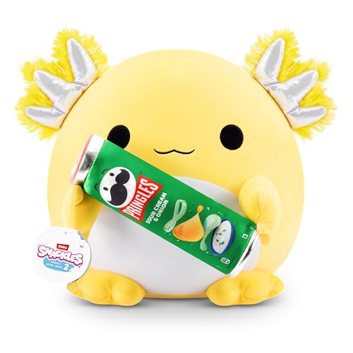 Snackles Series 2 Wave 2, Snack Swap, Axolotl, 35 cm Cuddly Squishy Comfort Plush with License Snack Brand Accessory (Axolotl, Pringles Sour Cream and Onion)