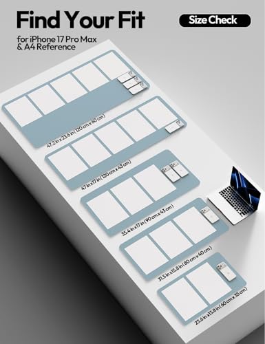 Image of YSAGi Leather Desk Protector, Office Mat, Large Mouse Mat, Non-Slip PU Leather Blotter, Laptop Desk Pad, Waterproof Writing Pad for Office and Home (Ice Blue, 23.6 inch x 13.8 inch)