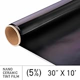 MotoShield Pro Ceramic Tint Film [Blocks Up to 99% of UV/IRR Rays] 30 Inches x 10 Feet - Window Tint Film Roll (5%)