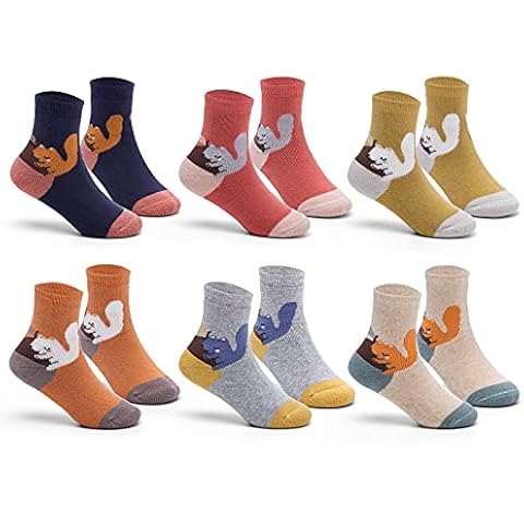 Zestonie Toddler Girls Winter Socks Kids Warm Socks Thicken Terry Thermal Crew Socks for Girls 6 Pairs 4-6 Years Cover
