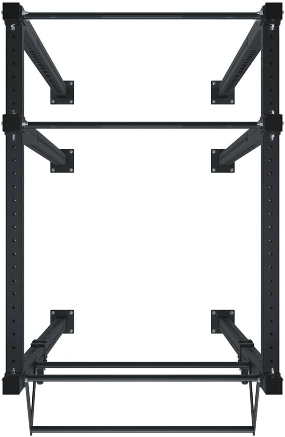 Одозго надоле view of the Atletica R8 MagmaPro Outdoor Power Rack, illustrating its footprint