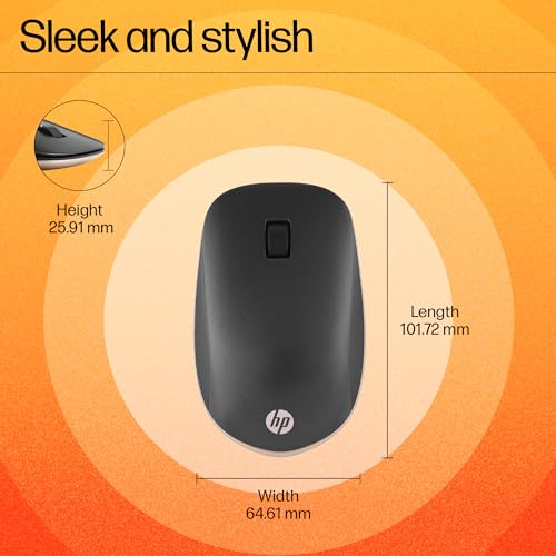 Image of HP 410 Slim Bluetooth Mouse with 1200 DPI Optical Sensor,Ambidextrous Design,Compact Size,Portable, 12 Months Battery Life, 3 Years Warranty