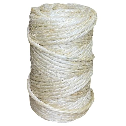 LAPOOH Cuerda 100% sisal 4 mm 50 m, Rollo Mimbre, Cuerda Manualidades, Cuerda Decorativa, para Tejer Crochet, Bobinas De Hilo, Cesta De Cuerda - SPU:155008