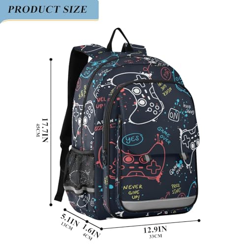 Backpack Gaming Gamepad Pattern Toddler School Bags Child Lightweight Preschool Large Bookbags for Girls-Boys Middle-School Elementary2