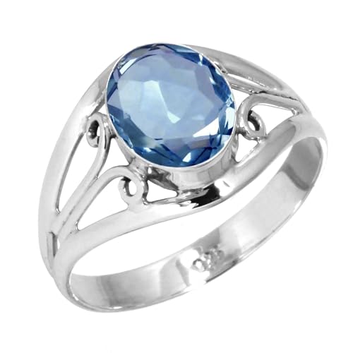 Bague en argent 925 ovale et pierres naturelles pour sublimer les peaux sensibles