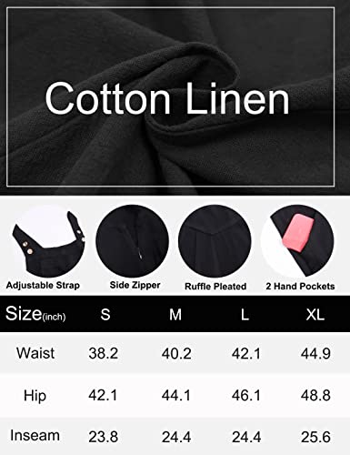 JovenPara Women's Linen Wide Leg Bib Jumpsuit #TOP30
