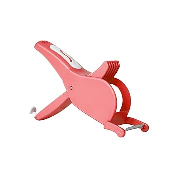 Firmer Vegetable Cutter with Peeler | Multipurpose 2 in 1 Vegetable and Fruits Cutter | Plastic Veg Cutter with Sharp Stainless Steel Blade | Red