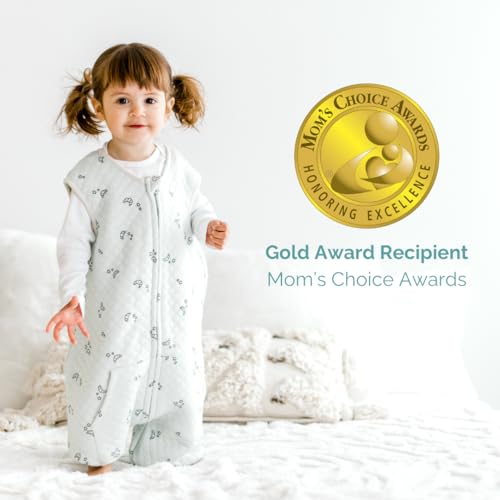 Image of Tealbee Dreamsuit Toddler Sleep Sack with Feet - Walker Sleep Bag with Legs, Rayon made from Bamboo, Summer 0.8 TOG, 2-Way Zipper, 3T-4T - Croissant