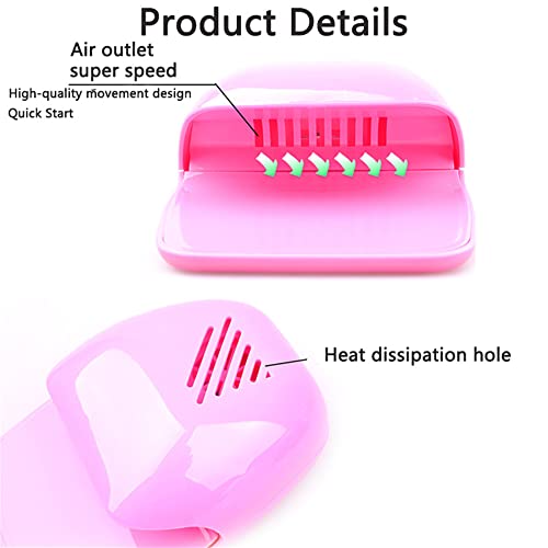 Portable Acrylic Kids Nail Dryer,Nail Fan Dryer For Regular Nail Polish,Quick Dry Nail Art Polish Machine, Safe For Hands, Skin, Blower For Fingernail Toenail Pink #TOP3