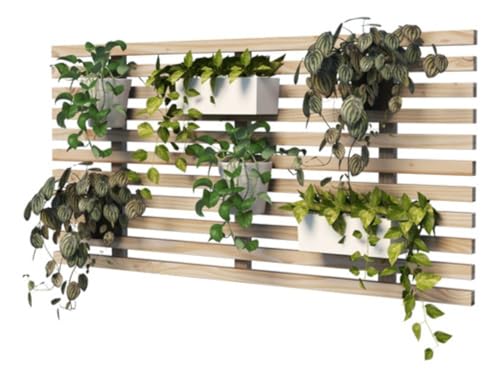 Painel Jardim Vertical em Madeira, Treliça Decorativa para Planta...