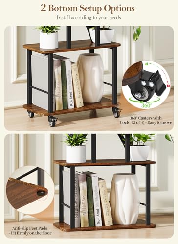 Image of Plant Stand Indoor with Grow Lights 2 Pack Plant Stands Indoor 8 Tiered 64 inch Tall Plant Shelf for Indoor Growing Multiple Corner Metal Flower Holder Home Decor Display Shelves for Living Room Patio