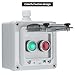 QWORK Momentary Push Button Switch, IP67 Waterproof Emergency Stop Button for Industrial & Commercial Use, 1NC + 1NO Contact Type