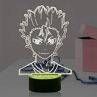 Jinlycoo Nishinoya Yuu Night Light Figure 3D Anime Led Lava Mood Lamp Shoyo Hinata Night Light for Kids Child Boys Sleep Bedroom Home Party Decor 16 Colors Remote Control Birthday Xmas Gift