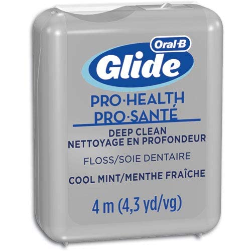Glide Oral-B Pro-Health Deep Clean Floss, Cool Mint, Small Size 4 Meters (4.3 Yards) - Pack of 12