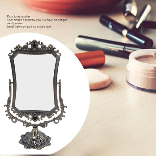 Espejo de Maquillaje Vintage Doble Cara Giratorio Cuadrado miniatura 3