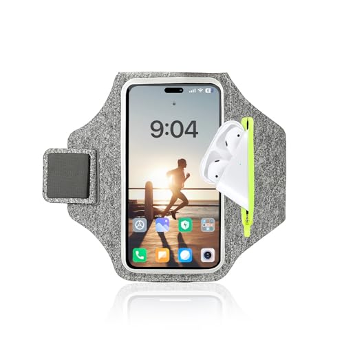 Yuexitech Fascia Sportiva Porta Smartphone da Braccio, Bracciale Running Antisudore per iPhone 16/15/14/13/12 Pro Max 6,8'