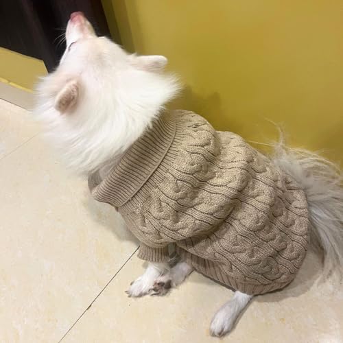 Image of Lulala Dog Sweater for Winter | Warm Knitted Woolen Sweater for Small & Medium Dogs | Cozy Cable Knit Pullover for Pets | Soft & Stretchable Winter Dog Clothes