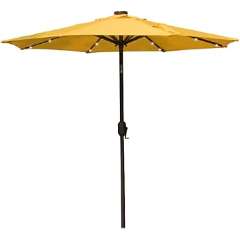 Amazon Com Sundale Outdoor 11ft 40 Led Lights Aluminum Patio Market Umbrella With Crank Garden Pool Solar Powered Lighted Parasol No Tilt Apple Green Clothing