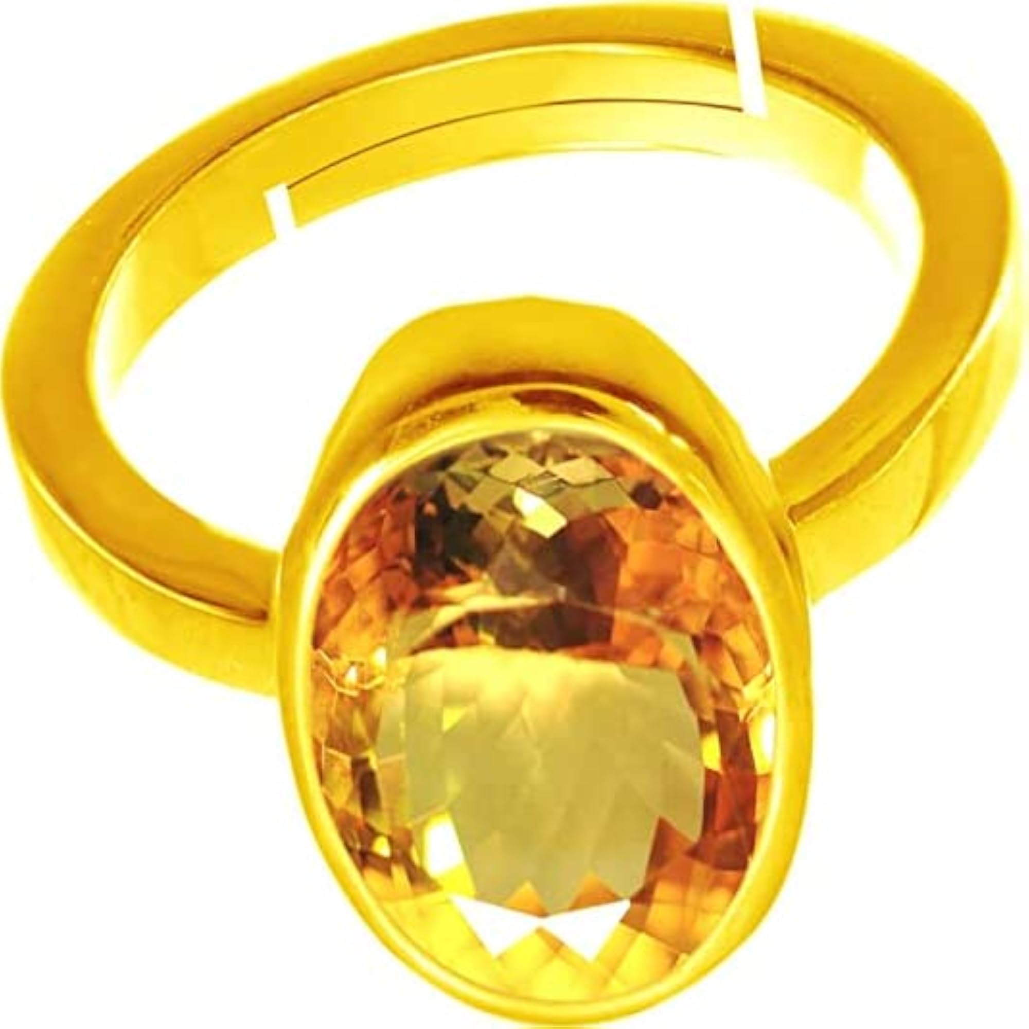 Natural Yellow Topaz Adjustable Ring, Lab Certified