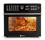 Bridge Pro 30 Litre Air Fryer Oven 1800W with Rotisserie Accessory Set - Extra Large Air Fryer for Family, 20 in 1 Dual Cook, Smart Dial, 360° Hot Air Circulation, Time & Temp Control, Fast Cooking