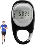 3D Schrittzähler Clip mit Großdisplay - Schrittzähler ohne APP & Handy für Gehen, Laufen, Sport, ideal für Senioren, Kinder, Männer & Frauen (Black)