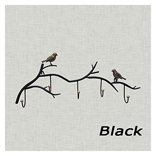 Cintre en fer forgé oiseau 5 crochets noir et bronze pour porte - 3