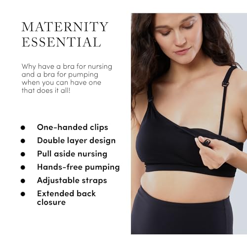 Image of Ingrid & Isabel Nursing & Pumping Bra, Hands-Free Comfort Bra | Award-winning seamless nursing & pumping bra with hands-free pumping, one-handed nursing, wire-free comfort.