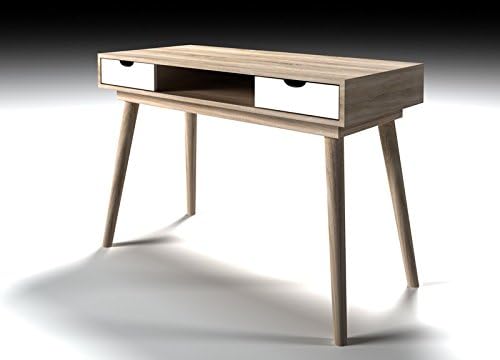 LPD Scandi Oak Coloured Livingroom Range - Tables Sideboard Desk - White or Grey (White, Desk)