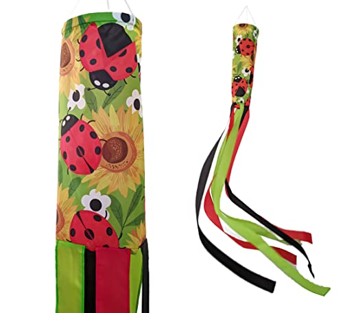Ladybug Love Windsack, langlebig, Outdoor-Dekoration, 152,4 cm Cover