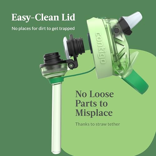 Image of Contigo Aubrey Paw Patrol Leak-Proof Spill-Proof Water Bottle with Autospout, 14oz, Paw Patrol Dino Treks, Green