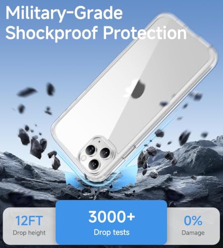 Image of DIZORO Crystal Clear Back Case Cover for iPhone 12 Pro Max Non Yellowing Transparent Cover |Hard Back Cover Clear Case for iPhone 12 Pro Max with Anti-Yellow (PC, Transparent)