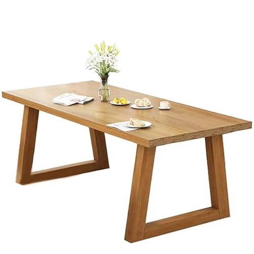 Lebolna Modern Solid Wood Dining Table,Farmhouse Rectangular Kitchen Dining Room