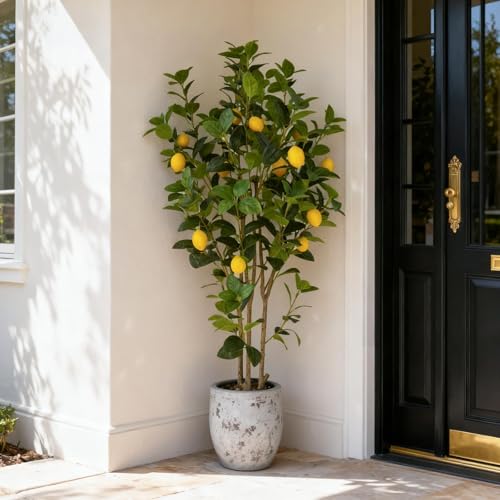 5FT Artificial Lemon Tree (150cm) Potted Faux Lemon Plant by PeacefulHues - Used condition - Image 2