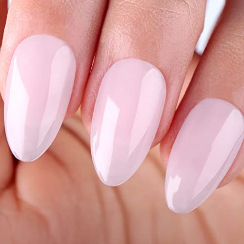 Ozzeal Jelly - Esmalte de uñas de gel, 15 ml, color rosa claro, neutro, color nude, translúcido, para primavera y verano, esmalte de uñas de gel para remojar la luz UV LED para arte de uñas, manicura