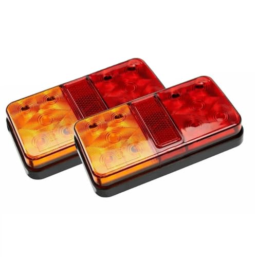 Générique 2 Feux Arrière LED 12V 4 Fonctions Stop Position Clignotant Catadioptre Étanche IP67 Pour Remorque Camion Caravane Camping-car Utilitaire