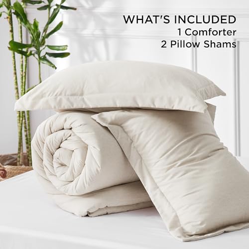 Bedsure US000001EQU Queen Comforter Set - Beige Comforter Queen Size thumb #8