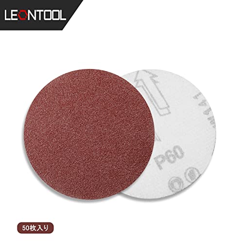LEONTOOL 50 PCS 4 Inches Sanding Discs Hook and Loop 60 Grit Sanding Pads for Orbital Sander Round Orbital Sandpaper No Hole - Image 2