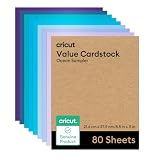 Cricut Value Cardstock Paper, Ocean Sampler - 80 sheets (8.5 in x 11 in)