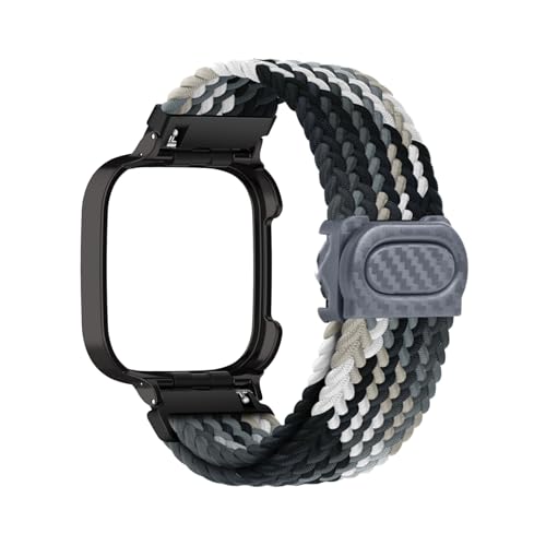 Geflochtenes Armband Kompatibel für Redmi Watch 3 Active Armbänder für Damen Herren Ersatzarmband Solo Loop für Redmi Watch 3 Active Armband Nylon Sport Band für Redmi Watch 3 Active (M,Nylon)