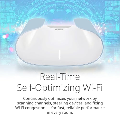 Image of D-Link AX6000 WiFi 6 Mesh Router | Contemporary Design | High-Performance | Feature Rich | AI Enabled | Parental Controls | Covers up to 3000+ sq. ft | Expandable Mesh (M60)