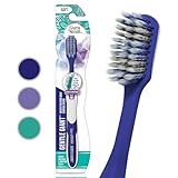 GuruNanda Whitening Toothbrush with Flossing Spiral Bristles & Rubberized Ergonomic Handle for Non-Slip Grip, Helps in Teeth Whitening & Polishing - 1 Ct