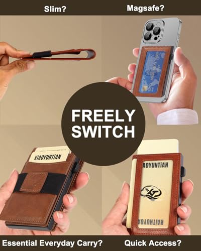 Wallet for Men, 2 In 1 Detachable Wallet with Pop Up Card Holder, Aluminum RFID Blocking Minimalist Wallet, 9-12 Card Capacity | ID Window | Cash Slot3