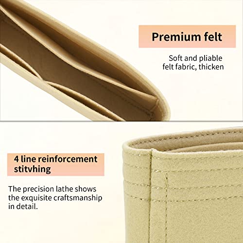 Felt Insert Purse Organizer Fit Gg Marmont Matelasse Shoulder Bag, Organizer Handbag Tote Liner Pouch For Women Small Shoulder Bag (Mini, Beige) #TOP4