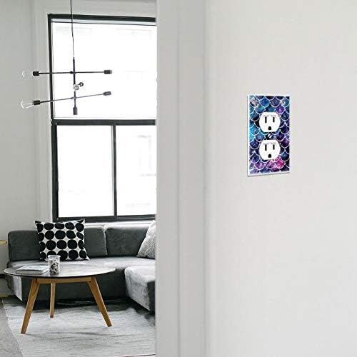 WIRESTER Duplex Outlet Cover Wall Plate/Switch Plate - Mosaic Mermaid Scale