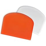 ALLTOP Dough Bowl Spatula & Bench Scraper, Multipurpose Kitchen Tool (2, White&Orange)