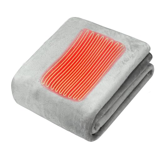 電気毛布 敷き 掛け 掛け敷き兼用 シングル 12時間タイマー付 両面フランネル 炭素繊維発熱線 140×80cm 3段階温度調整可 電気ブランケット 速暖 厚手 省エネ 洗える 自動オフ 肩掛け 膝掛け PSE認証済 (140X80cm)