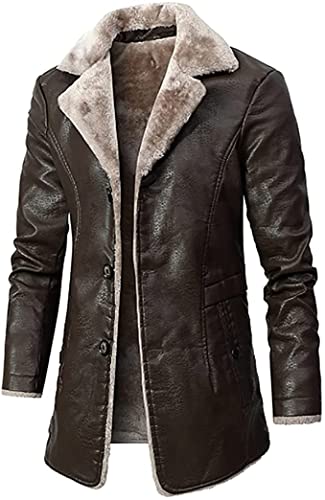 Veste En Velours Côtelé Pour Hommes Veste De Transition Coupe Ajustée Veste En Fourrure De Nounours Avec Col À Revers Veste À Col À Revers Doublée Veste De Loisirs (Color : Brown, Size : XXL) Cover